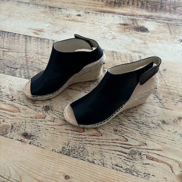 Black Wedge Sandals - Picture 2 of 9